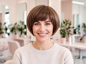 Mężczyzna u fryzjera podczas wykańczania low fade maszynką, nowoczesny, schludny salon fryzjerski w tle